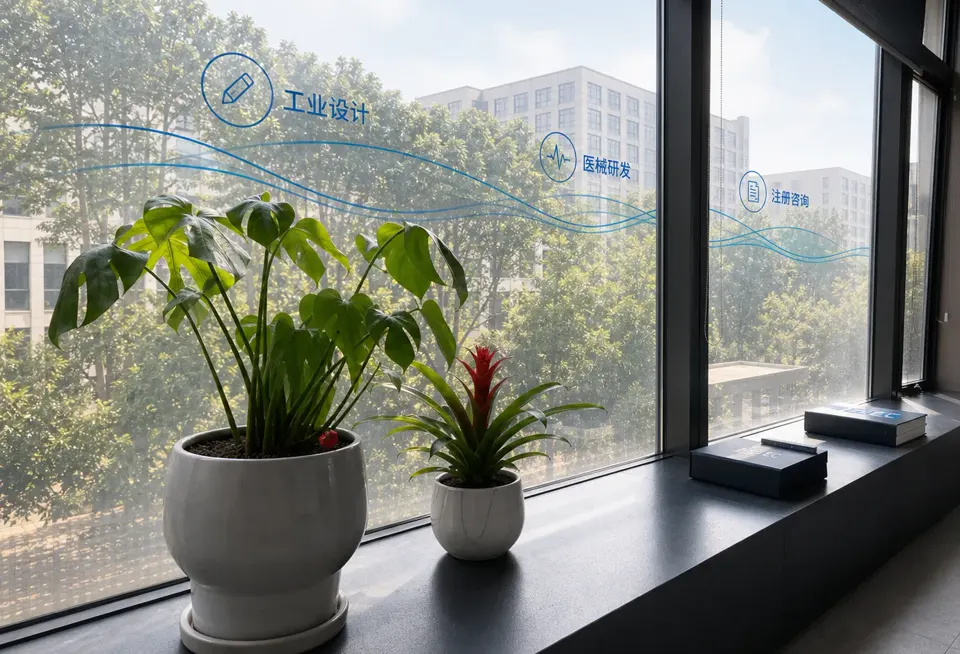 BESTEC branding on the windows of the Suzhou office